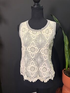 Xhilaration Ivory Crochet Lace Camisole Tank